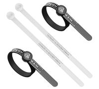 4 Pcs Ring Sizer UK, Ring Sizer With Magnifying Glass, Adjustable Tool Ring Measurement Tool For Men and Women, Sizes A-Z (Black and White)