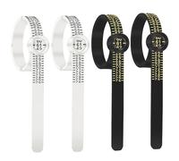4 Pcs Ring Sizers Uk, Rings Sizes Measurement Tool With Magnifying Glass (A-Z Sizes), Rings Sizer Set For Men and Women, Ring Measurement Tool Uk, Measure Scales Kit for Women (Black & White)