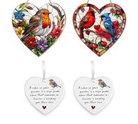 4 Pcs Robin Suncatcher, Robin Sun Catcher, Memorial Garden Ornaments for Nature Lovers, Suitable for living Rooms, Windows, and Outdoor Decoration