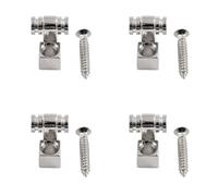 4 Pcs Roller Guitar String Tree, Guides Retainers with Screws Guitar Accessories for Fender Strat Stratocaster Tele Telecaster Electric Guitar (Silver)