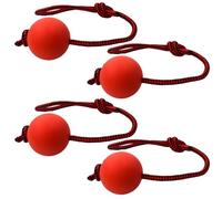 4 Pcs Rope Balls for Dogs, Solid Rubber Chew Toys, Ball on a Rope for Large Dogs and Medium Pets, Interactive Tug and Fetch Play, Long-lasting Pet Accessories