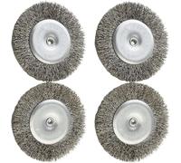 4 Pcs Rotary Steel Wire Wheel Brush,100mm Replacement Wire Brush Joint Cleaner Fit for EFB 400 and EFB 401 Blister Electric Joint Brush (Diameter 6mm Shank)
