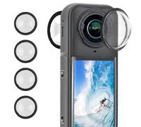 4 Pcs Rotating Lens Guards for Insta360 X4 Protector Lens Caps Cover Accessories Waterproof Anti-Scratch Removable High Transparency Protective Frame for Insta360 X4 Standard with Cleaning Cloth
