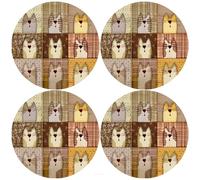 Round Table Mat Placemat Set 4 Pieces 33cm 7 Designs Modern Kitchen Dinner 4 PCS