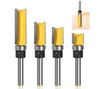 4 PCS Router Bits Router Bits 1/4 Shank Trim Routerr Bit with Bearing Flush Trim Bit 1/4 Straight Routerr Bit 1 4 Shank for Professional Wood Top Woodworking Milling Cutter Tool