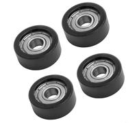 4 Pcs Rowing Machine Seat Wheels with Bearings, 8x27x11.4mm Nylon Roller Replacement for Water Resistance Rowers, Enhanced Stability Smooth High Load Pulley, Black