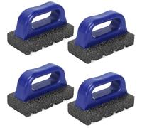 4 Pcs Rub Brick with Handle Concrete, Heavy Duty Carbon Cleaning Block, Rubbing Bricks Tools for Cleaning Marks Removing Smoothing Polishing, 15.4 x 7.6 x 3 cm