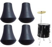 4 Pcs Rubber Anti Skid Drum Feet Holder, ID 10MM Drum Leg Tip, Professional Percussion Accessory Drum Feet Floor Tom Legs Parts Musical Instrument Accessories