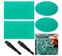 4 Pcs Rubber Carving Blocks, PVC Carving Block, Plates Soft Rubber Carving Blocks, 2 Sizes,A6/10cm Round, Carving Sheets for Carving Art and Craft