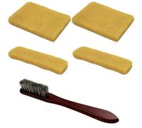 4 Pcs Rubber Cement Eraser, 2.2 * 8.2 * 1cm, 5 * 7 * 1cm Glue Residue Pick-Up Eraser Rubbe, Sanding Belt Cleaning Block for Removing Residues from Paper Plastic, with a red Horsehair Brush