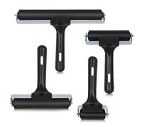 4 PCS Rubber Roller, Brayer Roller Ink Rollers for Gel Plate Black Printmaking Brayer Hand Rollers Tool for Block Printing Stamping Arts Crafts (6cm 10cm 15cm 20cm)