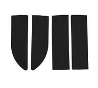 4 PCS Rubber Wheelchair Ramp Rubber Door Threshold Protect Universal Sweeper Door Sill Stair Wheelchair Door Sill Frees Assembly (Black)