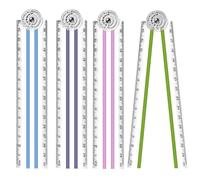 4 PCS ruler Foldable, Clear 30cm Folding Ruler for School Children and Office