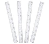 4 Pcs Rulers, 30cm Ruler,Rulers Multipack, Plastic Clear Shatterproof Rulers 12 inch Transparent Ruler for School Classroom office Supplies