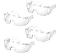 4 Pcs Safety Glasses, Safety Goggles, Transparent Protective Glasses, Durable Flexible and Super Light Unisex Design Comfortable Wear, Protective Glasses Construction Laboratory Chemistry Class