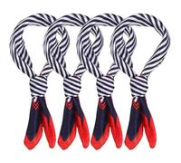 4 Pcs Sailor Scarf Nautical Square Scarf Red White and Blue Silk Sailor Neck Scarf for Women Ladies, Classic Style Flight Attendant Scarf
