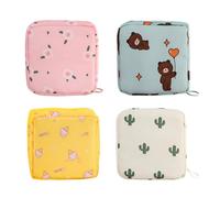 4 Pcs Sanitary Pad Storage Bag, Portable Sanitary Napkin Storage Bag, Period Bag for Tampon with Zipper, Cute Sanitary Towel Holder Pouch for Teen Girls, Women, School