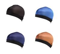 4 Pcs Satin Wave Caps - Silky Hair Bonnets with Elastic Band for Men & Women - Soft & Breathable for Sleep, Shower & Wig Care (Unisex Design)