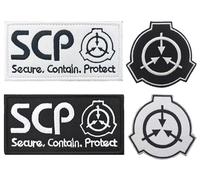4 PCS SCP Foundation Logo Funny Tactical Embroidered Emblem Patch Hook and Loop Applique Badge Patches for Jacket,Jeans,Bag,Biker,Armband,Vest,Hat,Backpack,Uniforms,Clothes