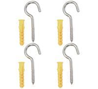 4 PCS Screw in Hooks, Stainless Steel 2.5 Inch Heavy Duty Eye Hooks Ceiling Hanging Kit, Metal Screw Hook with Expansion Tube for Washing Line, Plants, Cups, Utensils, Kitchen Storage