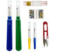 4 Pcs Seam Ripper, Big and Small Stitching Thread Unpicker, Thread Cutter Remover, Seam Rippers for Sewing, Stitch Ripper with Scissor, Storage Bag, for Sewing Needlework DIY Craft