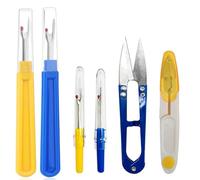 4 PCS Seam Ripper Set, 2 Large Stitch Unpicker,2 Small Thread Picker Tool,Scissors and Storage Bag, Sharp Stitch Ripper Suitable for Needlework DIY Tool Craft Hemlines, Pockets, Sewing (Colour 02)
