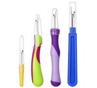 4 PCS Seam Ripper Thread Ripper for Sewing Different Sizes Sharp Embroidery Removal Tool Unpicker with Ergonomic Handles for Needle Work Patterns Sewing Clothes Cross Stitching Knitting