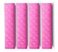 4 Pcs Seat Belt Pads for Car - Soft & Breathable Seat Belt Covers & Harness Pads, Universal Fit Shoulder Pads for Comfortable Driving & Neck Support, Seatbelt Covers for Adults & Kids (Pink)