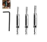 4 Pcs Self Centering Drill Bit Set, High Speed Steel Self Centering Drill Bit, Hinge Drill Bit Self Centring with 1/4 Inch Hex Shank for Door, Window, (2mm, 2.8mm, 3.6mm)