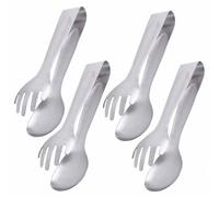 4 PCS Serving Tongs 8-Inch Stainless Steel Salad Tongs Fork and Spoon Tongs,Salad Servers