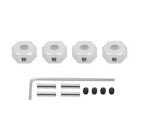4 pcs/set alloy 12mm wheel hex hub adapter for 1/10 for AR-RMA 3s&Mega550 Vorteks Senton Granite Big Rock Typhon upgraded parts(SILVER)