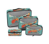 4 Pcs set bag organizer insert Mesh Travel Essentials expandable packing cubes for carry - Robster Be Kind