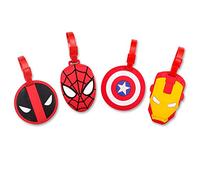 4 Pcs Set Cartoon Characters Silicone Travel Luggage Baggage Identification Labels ID Tag for Bag Suitcase Plane Cruise Ships with Belt Strap, Multi Sh, 3.2" x 3.2"