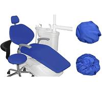 4 pcs Set Dental Chair PU Leather Seat Cover Waterproof Elastic Dentist Protector Contains Headrest Back Cushion(A)
