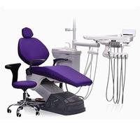 4 pcs Set Dental Chair PU Leather Seat Cover Waterproof Elastic Dentist Protector Contains Headrest Back Cushion(E)