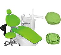 4 pcs Set Dental Chair PU Leather Seat Cover Waterproof Elastic Dentist Protector Contains Headrest Back Cushion(C)