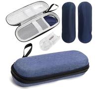 4 Pcs Set Insulin Cooler Travel Case, with 2 Caseinsulin Pen Case Insulin Cooler Ice Packs and 1 Pill Cutter, Portable Insulin Travail Case, Diabetic Small Storage Travel Pack for Insulin Pens (Blue)