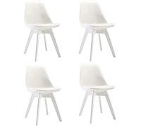 4 pcs Set of Plastic Dining Chairs - Retro Overall PP Legs Cushioned Pad Contemporary Designer for Office Lounge Dining Kitchen