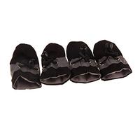 4 Pcs/set Portable Pet Dog Shoes Cover Non-slip Rain Boots Autumn Winter Dogs Paws Soft Shoes black No. 7 without velvet