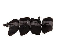 4 Pcs/set Portable Pet Dog Shoes Cover Non-slip Rain Boots Autumn Winter Dogs Paws Soft Shoes black No. 4 with velvet