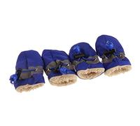 4 Pcs/set Portable Pet Dog Shoes Cover Non-slip Rain Boots Autumn Winter Dogs Paws Soft Shoes blue No. 4 with velvet