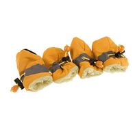 4 Pcs/set Portable Pet Dog Shoes Cover Non-slip Rain Boots Autumn Winter Dogs Paws Soft Shoes orange Type 1 with velvet