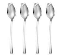 4 Pcs Set Stainless Steel Salad Spork Cake Forks Sporks Stainless Steel Sporks Salad Spork Ice Cream Salad Forks for Home Use Outdoor Camping Travel(17cm,Sliver)