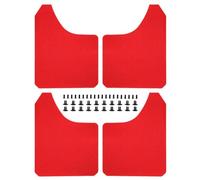 4 Pcs Set Universal Mud Flaps Carbon Fiber Effect Splash Guards Compatible With Car Pickup Van Coup(4pcs red)
