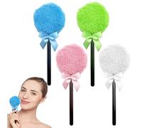 4 PCS Setting Powder Puff, Cotton Candy Puffs Lollipop Makeup Puff Loose Powder Puff Handle