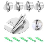 4 PCS Sewing Rolled Hemmer Foot with 5 Sewing Needle Threader Stainless Steel Sewing Spiral Crimper Universal Rolled Hem Presser Foot Sewing Accessories for Most Sewing Machines 4 Sizes(7/8/9/10mm)