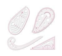 4 Pcs Sewing Ruler French Curve Ruler for Dressmaking, Clothing Fashion Ruler Metric Ruler Plastic Dress Curve Rulers Sewing Tools Pattern Design Drawing Template Tailor Tool for DIY Clothing