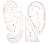 4 PCS Sewing Rulers and Curves French Clear Metric Sewing Ruler Set Fashion Pattern Making Tools for Knitting Tailors Crafting Dress Designers Sew Quilting Embroidery Cross Crochet Knitting (4 Types)