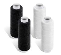 4 PCS Sewing Thread, 200 Yards Black Threads White Cotton Thread