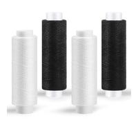 4 PCS Sewing Thread, 200 Yards White Black Threads for Sewing, Polyester Sewing Machine Thread for Hand Quilting, Embroidery, Crafts